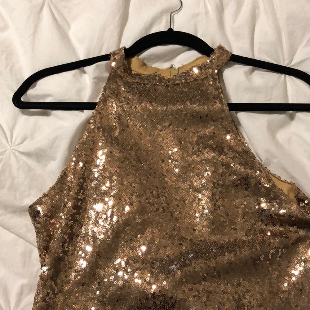 Gold, sequenced mini dress - Picture 3 of 3